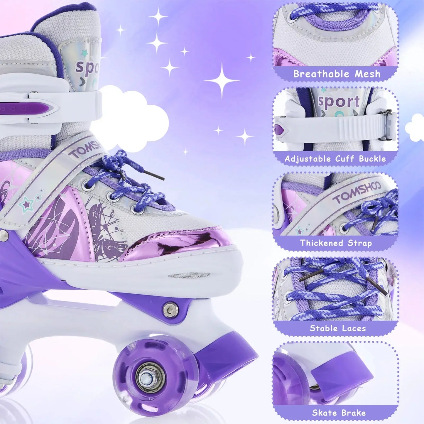 Roller Skates for Girls Boys for Kids 4 Size Adjustable Light Up kids roller skates girls roller skates kids roller skates girls PowerGlide Motors & Accessories