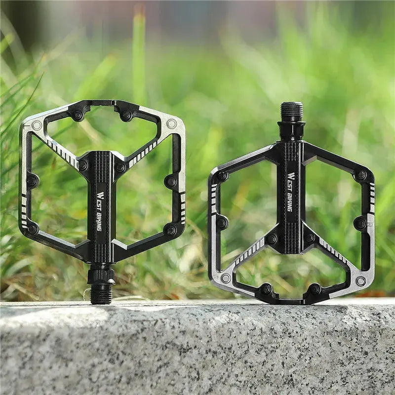 WEST BIKING DU Bearing Bicycle Pedal Anti-slip Cycling Pedal Ultralight Aluminum Alloy MTB Road Bike Pedal Bike Accessories PowerGlide Motors & Accessories