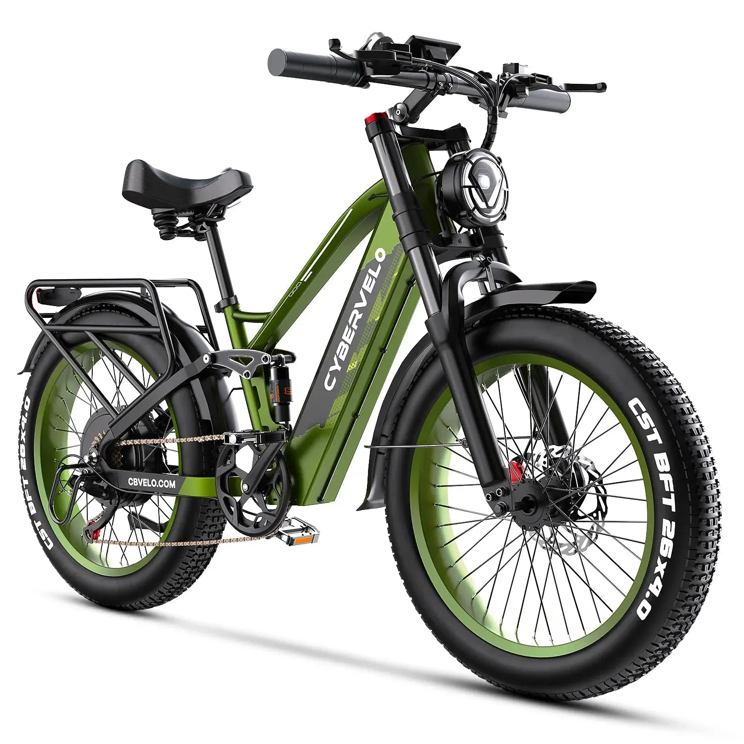Cybervelo Strong Power Ebike, 5000W Motor Off Road Electric Bike, 100 Miles Long Range, 26"x4.0” Fat Tire, 40Ah Big Battery EK9 PowerGlide Motors & Accessories