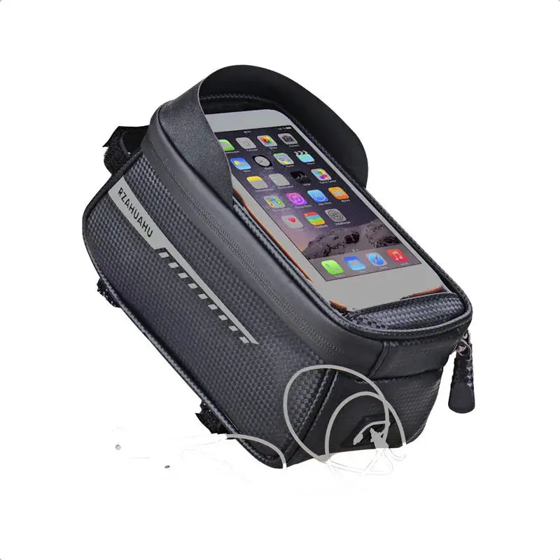 Bicycle Front Beam Bag Front Tube Cycling Bag Bicycle Waterproof Phone Case Holder Touchscreen waterproof Saddle Bag Accessories PowerGlide Motors & Accessories