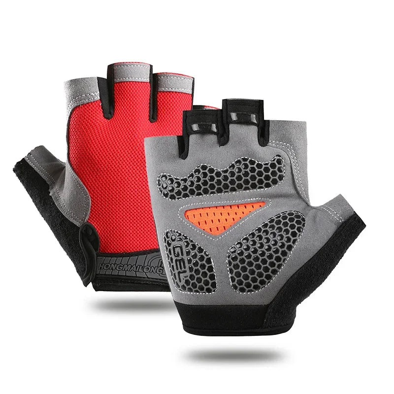 Men's Cycling Gloves Anti-slip MTB Bike Bicycle Motorcyclists Fingerless Gloves Summer Women Fitness Sports Training Gym Gloves