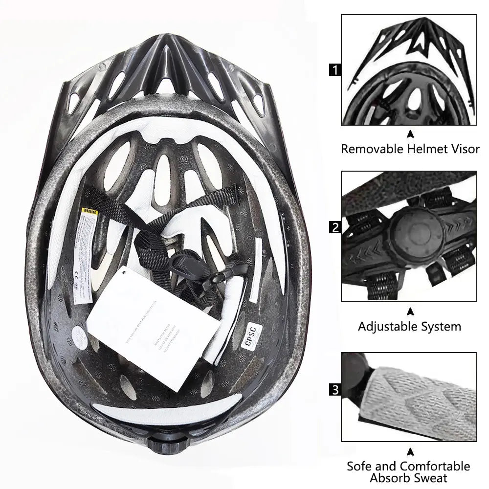 PMT New Cycling Helmet Comfort Lining Lightweight Hollow Riding Safety Head Protection Bicycle MTB Helmets Men Women Bike Helmet PowerGlide Motors & Accessories