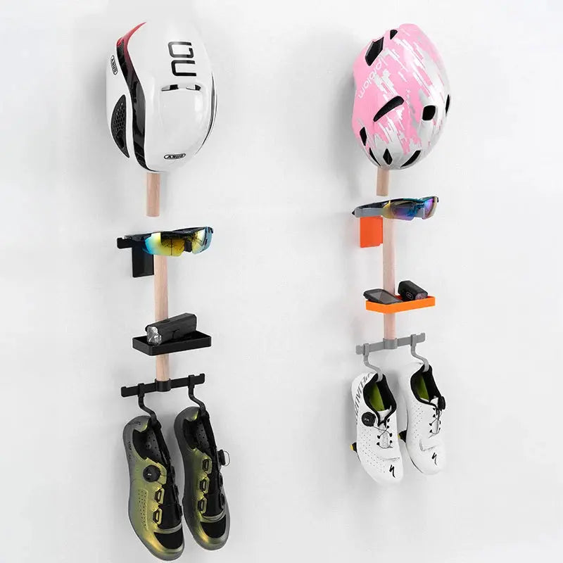 Walosphy Wall-mounted Bicycle Gear Beech Wood Rack Helmet Holder Glasses & Cyclocomputer Desktop Organizer Display Mount PowerGlide Motors & Accessories