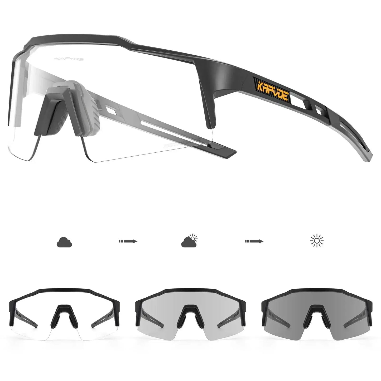Kapvoe Cycling Glasses Polarized MTB Road Bike Glasses UV400 Protection Sunglasses Ultra Light Sport Eyewear Equipment PowerGlide Motors & Accessories