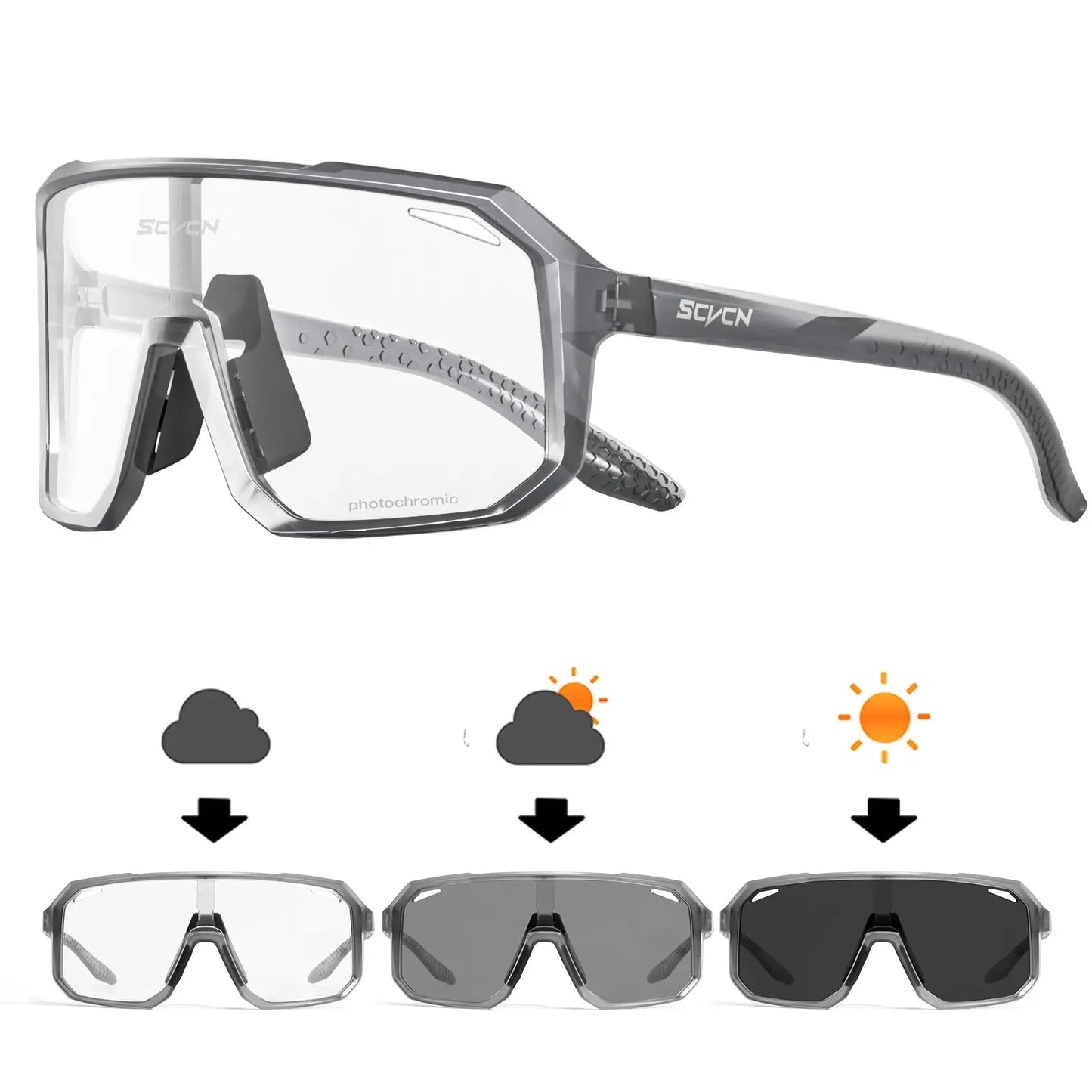 Cycling Glasses Photochromic Sunglasses Men Women Mountain Bike Road Eyewear New Bicycle Riding Outdoor Sports Hiking Goggles PowerGlide Motors & Accessories