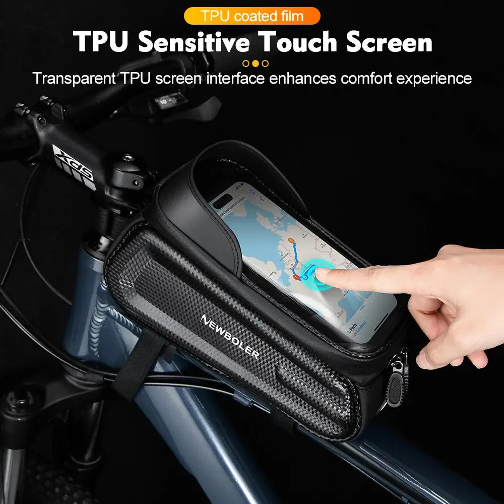 NEWBOLER 2L Bicycle Bag Cycling Top Front Tube Frame Bag Waterproof 7.2Inches Phone Case Storage Touch Screen MTB Road Bike Bag PowerGlide Motors & Accessories