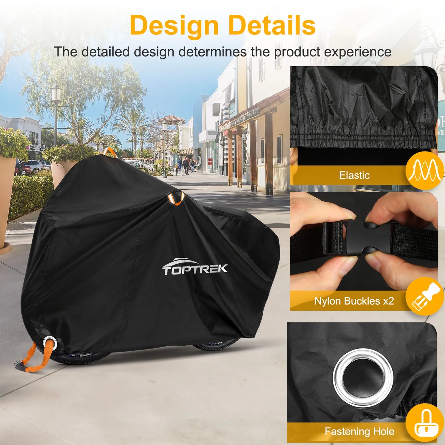 Toptrek Waterproof Bike Cover | 210T Oxford Fabric | All-Weather Protection