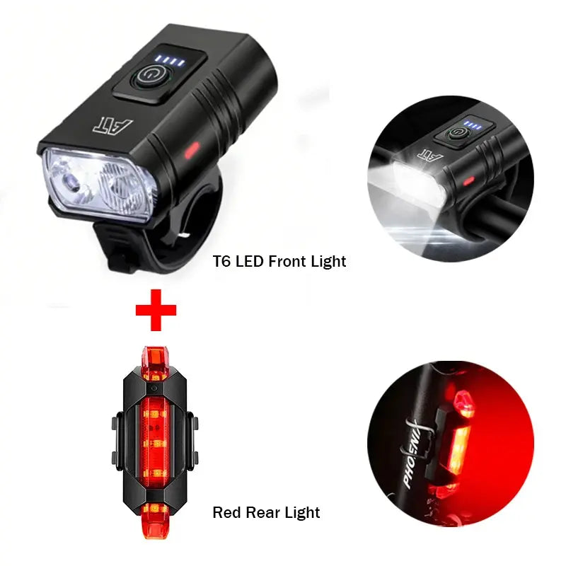 LED Bicycle Front Light Type-C Rechargeable Bicycle Headlight MTB Road Bike Headlamp Easy to Install Cycling Accessories PowerGlide Motors & Accessories