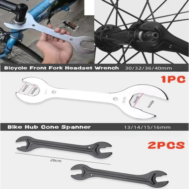 Bike Hub Cone Spanner 13/14/15/16mm Bicycle Front Fork Headset Wrench 30/32/36/40mm Portable Mountain Bike Repair Tools Accesory PowerGlide Motors & Accessories