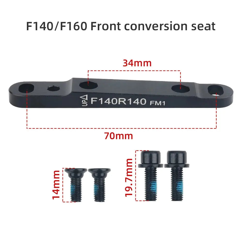 Road Bike Disc Brake Adapter - Flat Mount to PM Converter (Front 140/160mm, Rear 160mm) with Bolts PowerGlide Motors & Accessories