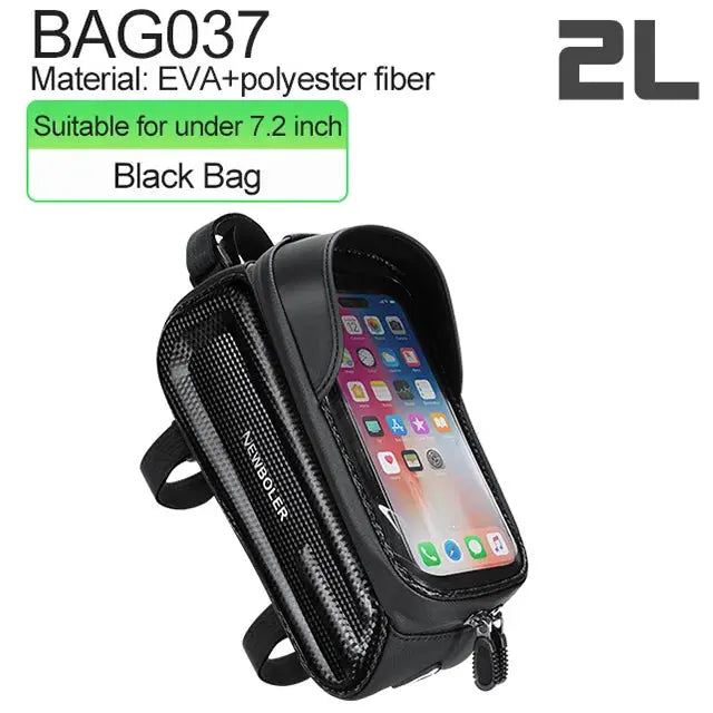 NEWBOLER 2L Bicycle Bag Cycling Top Front Tube Frame Bag Waterproof 7.2Inches Phone Case Storage Touch Screen MTB Road Bike Bag PowerGlide Motors & Accessories