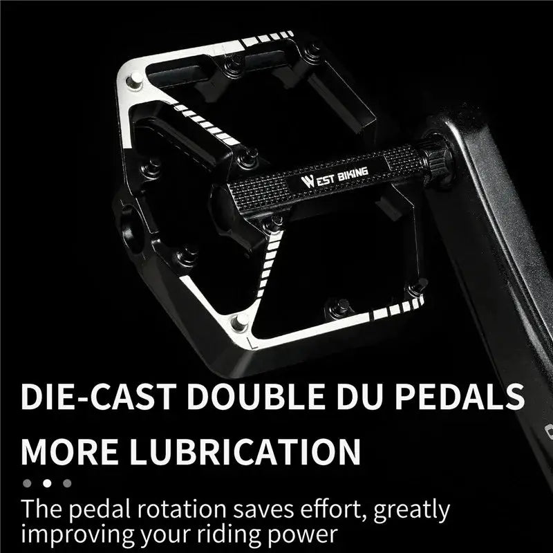 WEST BIKING DU Bearing Bicycle Pedal Anti-slip Cycling Pedal Ultralight Aluminum Alloy MTB Road Bike Pedal Bike Accessories PowerGlide Motors & Accessories