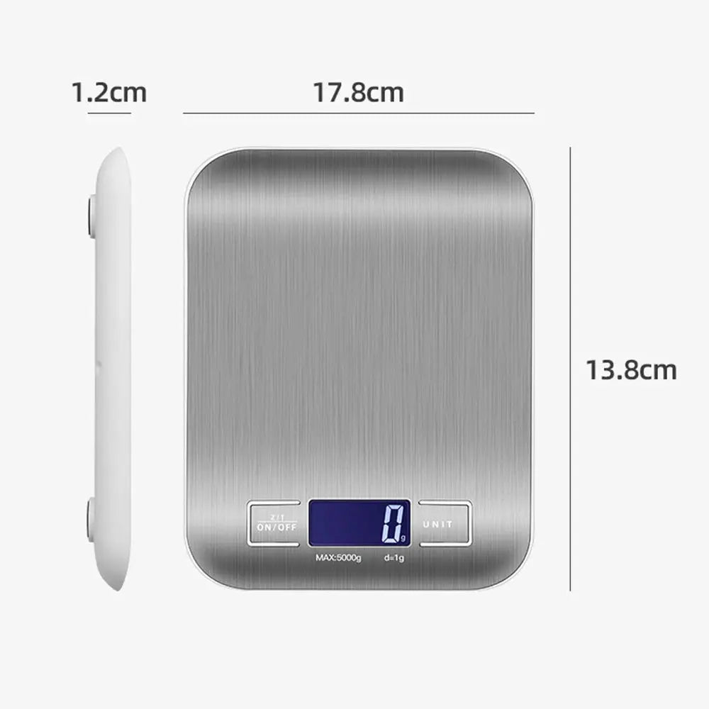 New 5kg/1g Portable Kitchen Scale Coffee Electronic Scale Stainless Steel Surface LCD Backlit Kitchen Food Scales Weighing Tool PowerGlide Motors & Accessories