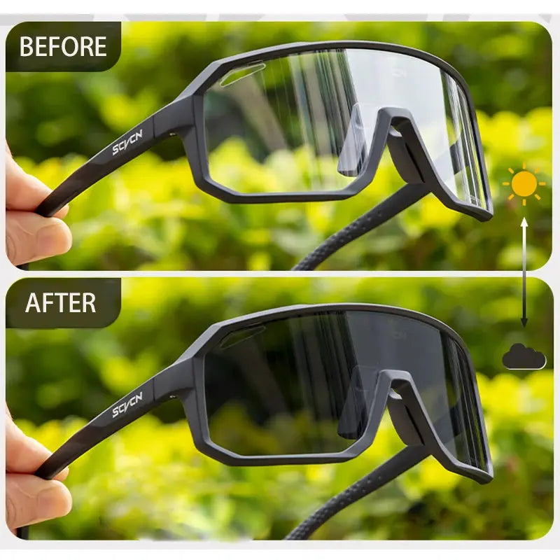 Photochromic Men's UV400 Cycling Sunglasses Women Sports Running Eyewear for Men Glasses Road Mountain Bike Bicycle Goggles PowerGlide Motors & Accessories