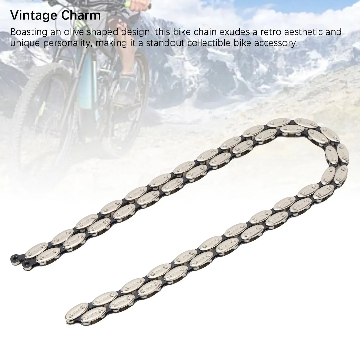 Single Speed Bike Chain Manganese Steel High Quality Durable 100 Links Retro Bike Chain with Buckle for Fixed Gear BMX Bikes PowerGlide Motors & Accessories