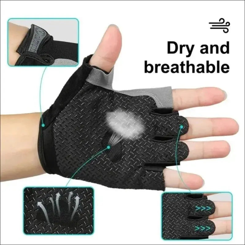 Gym Gloves Fingerless Gloves Anti-Slip Shock-Absorbing Breathable Gloves Sports Gloves for Training Lifting Weight Cycling PowerGlide Motors & Accessories
