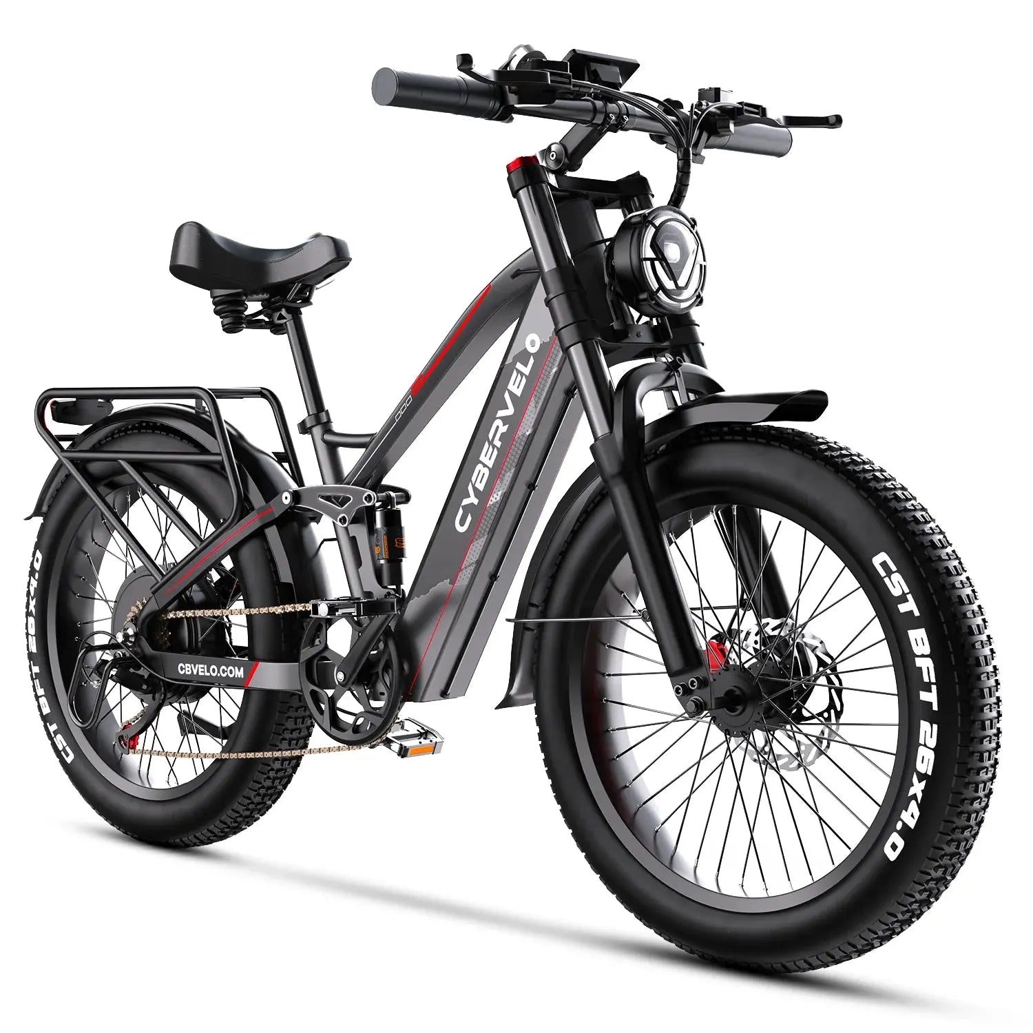 Cybervelo Strong Power Ebike, 5000W Motor Off Road Electric Bike, 100 Miles Long Range, 26"x4.0” Fat Tire, 40Ah Big Battery EK9 PowerGlide Motors & Accessories