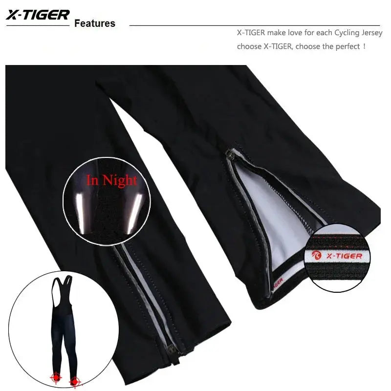X-Tiger Keep Warm Cycling Bib Trousers Winter Thermal Mountain Bike Pants Bicycle Tights Coolmax 5D Gel Pad Cycling Bib Pants PowerGlide Motors & Accessories