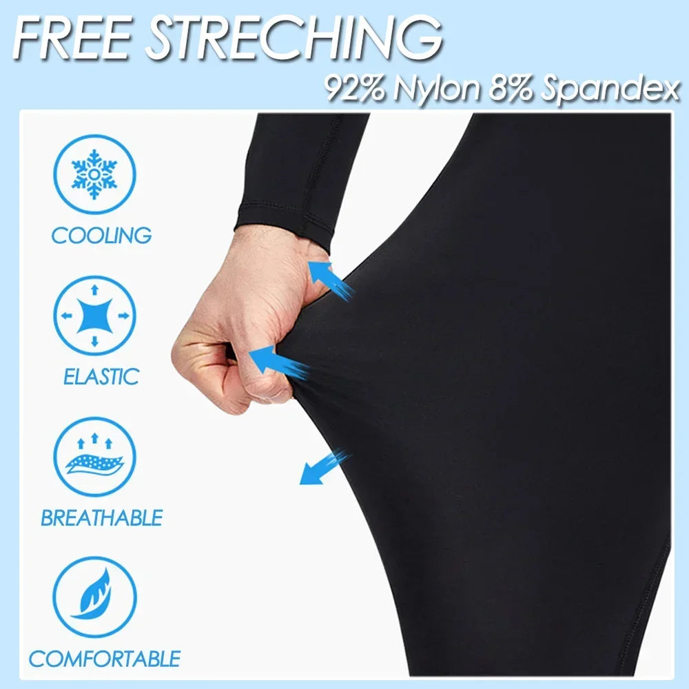 Men Long Sleeve Quick Dry Swimming Suit Adult Nylon Uv Protection Snorkeling Surfing Wetsuit Water Sports One-piece Diving Suit