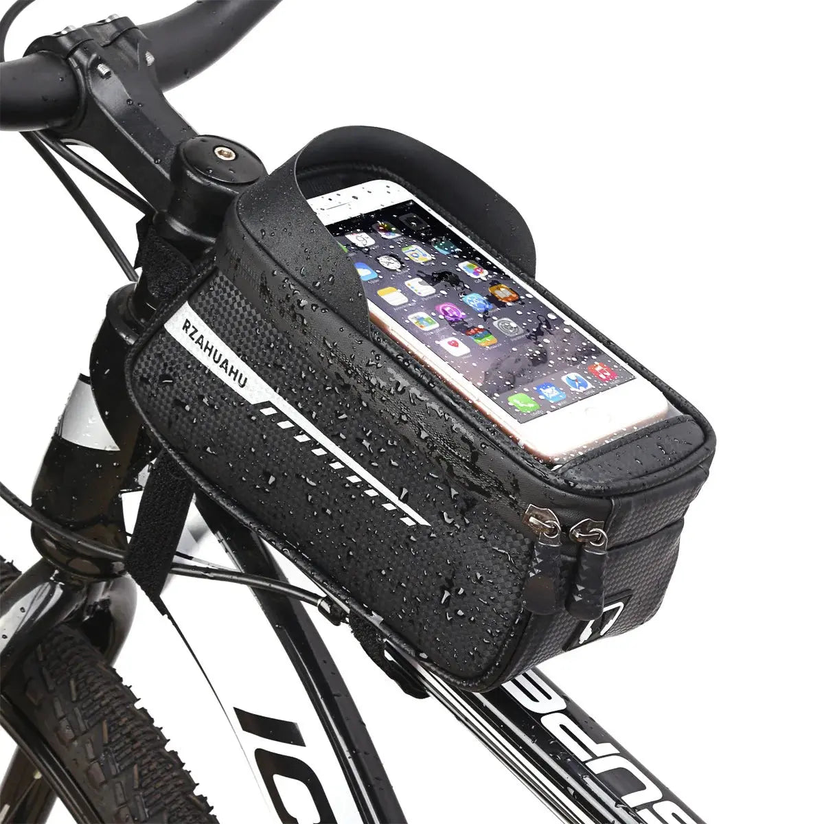 Bicycle Front Beam Bag Front Tube Cycling Bag Bicycle Waterproof Phone Case Holder Touchscreen waterproof Saddle Bag Accessories PowerGlide Motors & Accessories