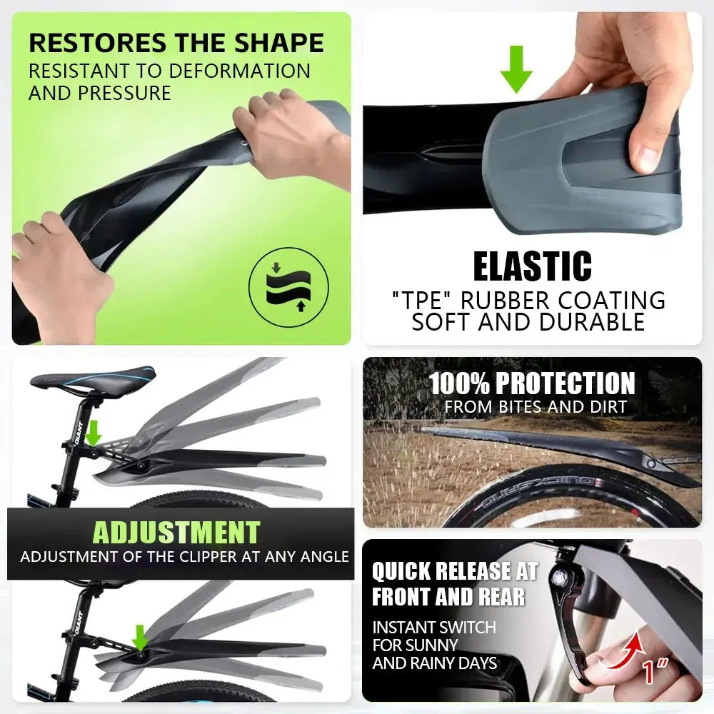 RBRL MTB Bicycle Mudguard Quick-Release Widen Bike Fender HIgh Quality PP Splash Proof Fender for 24-29 Cycling Profector PowerGlide Motors & Accessories