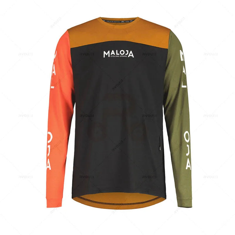 Maloja-Motocross Jersey for Men, MTB Shirt, Downhill Jersey, Enduro Cycling, Mountain Santa DH, Motorcycle
