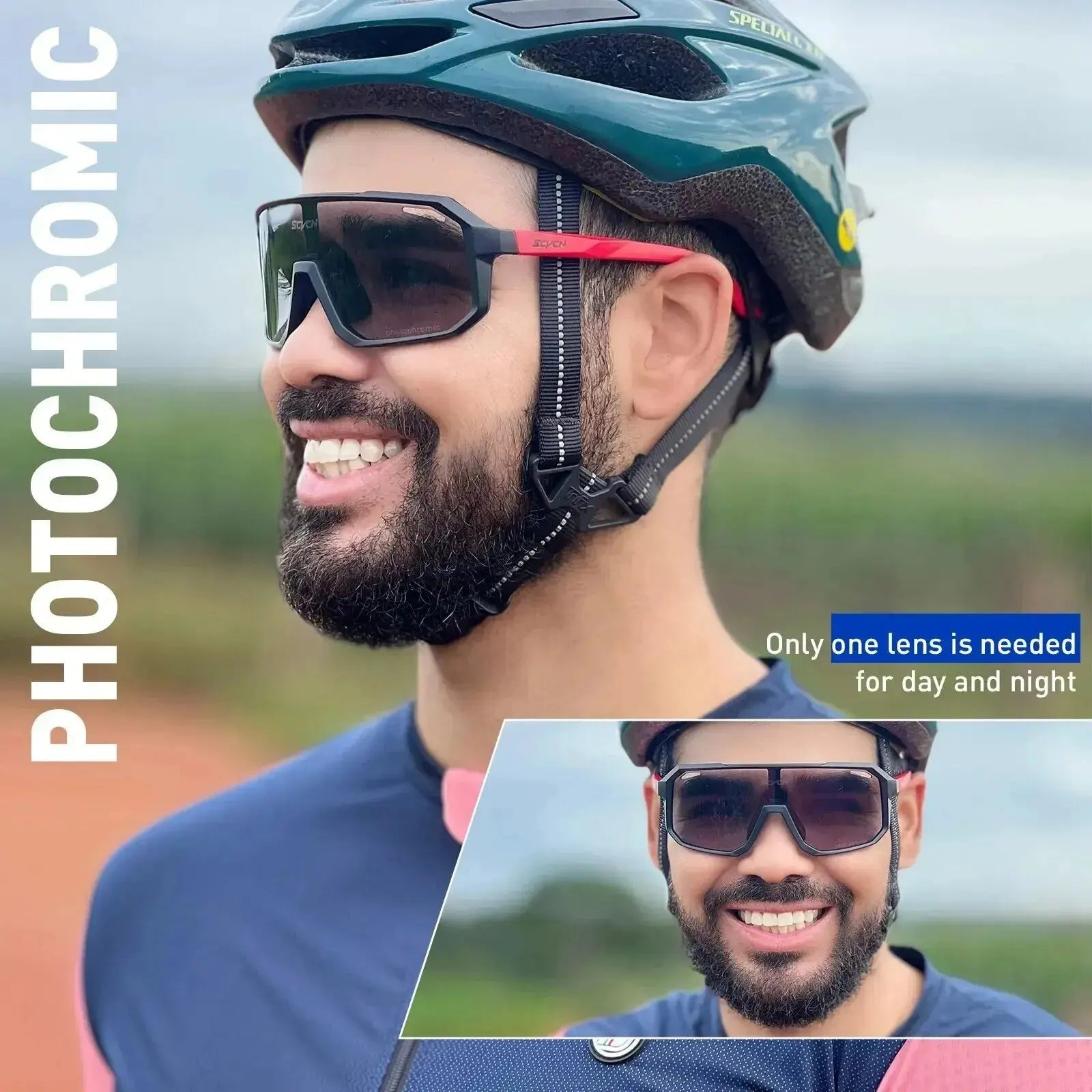 Cycling Glasses Photochromic Sunglasses Men Women Mountain Bike Road Eyewear New Bicycle Riding Outdoor Sports Hiking Goggles PowerGlide Motors & Accessories