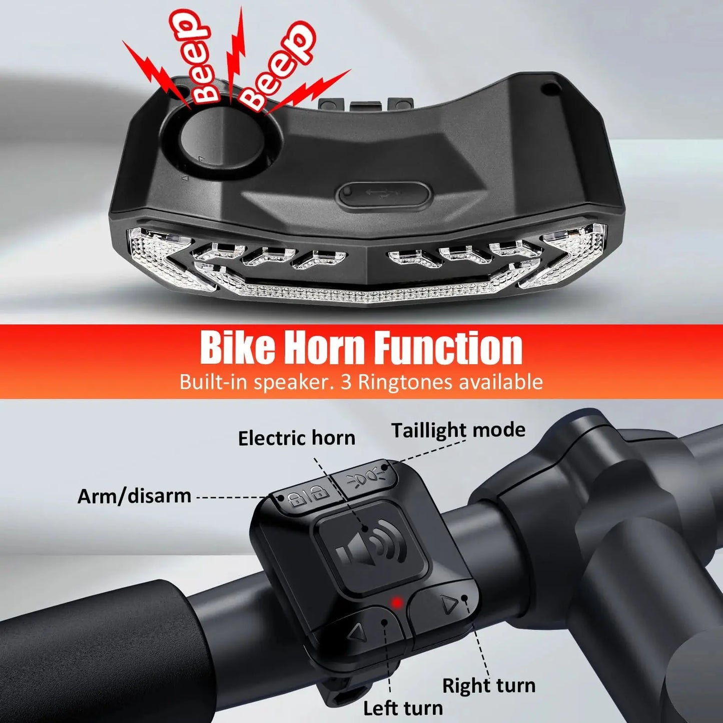 Rockbye Smart Bike Light Wireless Remote Control Bicycle Tail Light MTB Road Laser Turn Signal Cycling Lamp USB LED Rear Light PowerGlide Motors & Accessories