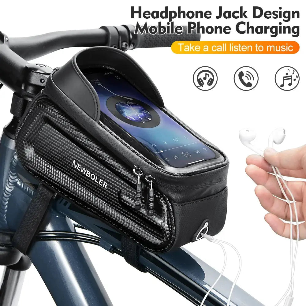 NEWBOLER 2L Bicycle Bag Cycling Top Front Tube Frame Bag Waterproof 7.2Inches Phone Case Storage Touch Screen MTB Road Bike Bag PowerGlide Motors & Accessories