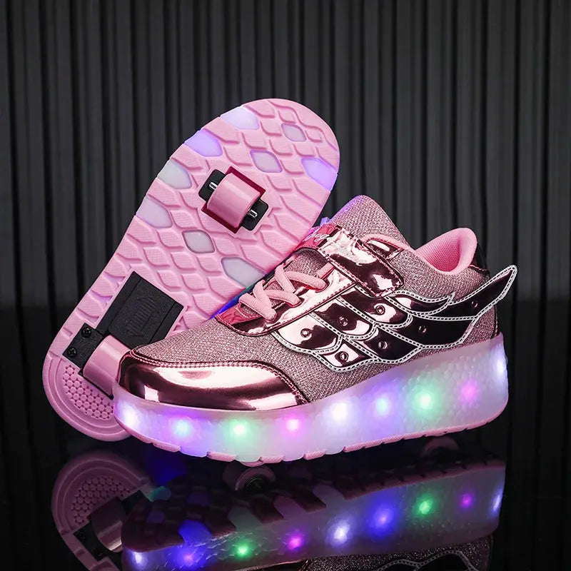 Sneakers Roller Shoes Outdoor Deformation Parkour Skates Dual-Use Children Girls Boys Adult Men Women Unisex Roller Skates PowerGlide Motors & Accessories