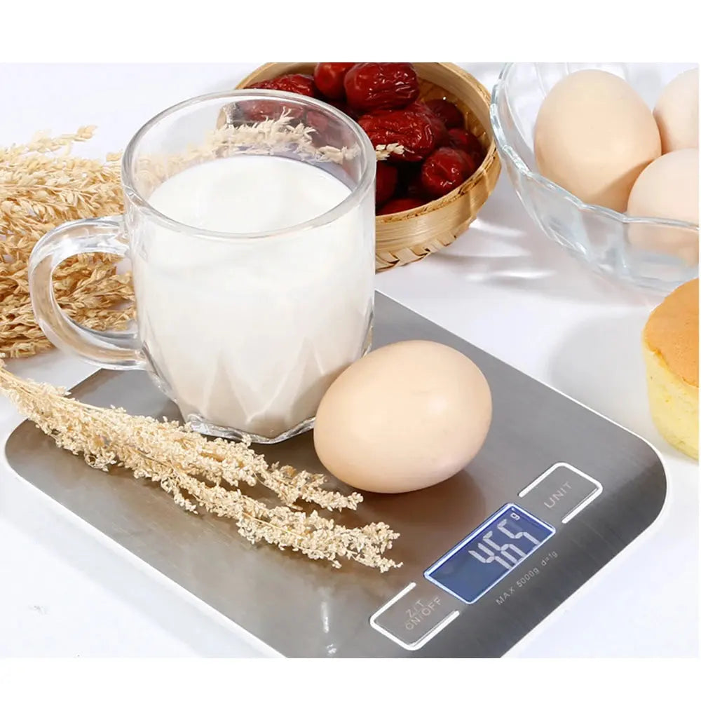 New 5kg/1g Portable Kitchen Scale Coffee Electronic Scale Stainless Steel Surface LCD Backlit Kitchen Food Scales Weighing Tool PowerGlide Motors & Accessories