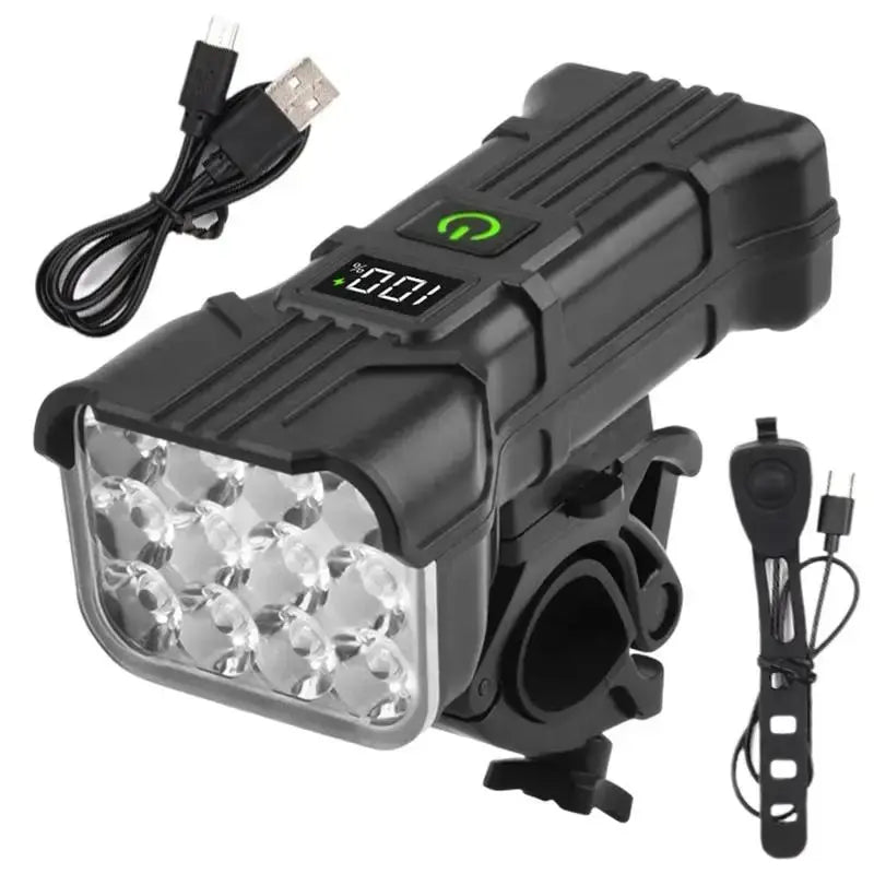 12 LED Bicycle Front Light Rechargeable Bike Light with Horn MTB Bicycle Head Lights Cycling Bike Safety Lamp for Night Riding PowerGlide Motors & Accessories