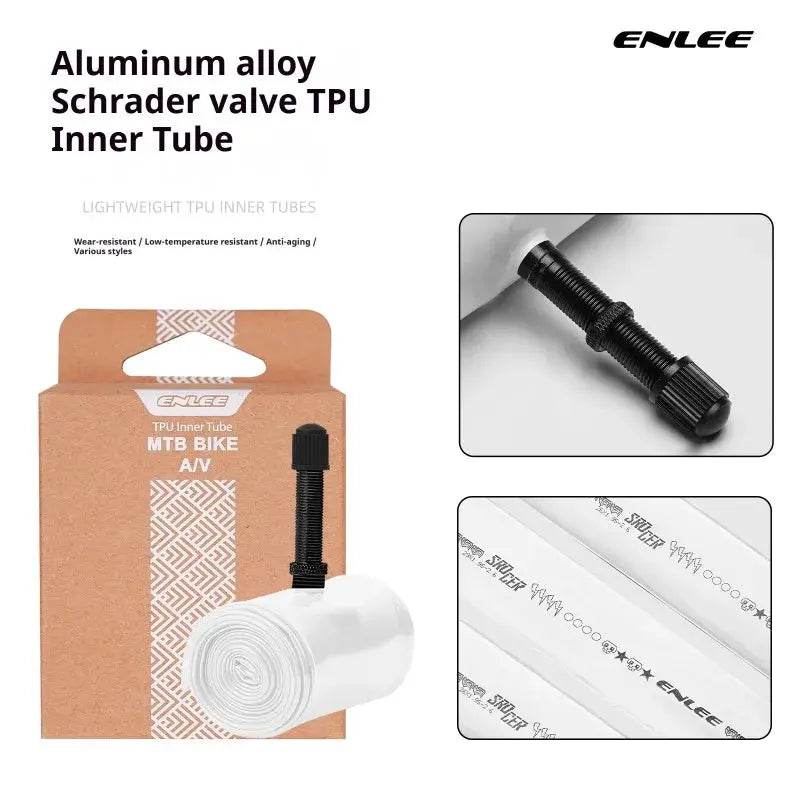 ENLEE Bike Inner Tube TPU Aluminum Alloy Schrader Valve MTB Bike Inner Tube 26/27.5/29in 45mm ultralight Inner Tube Bike Part PowerGlide Motors & Accessories