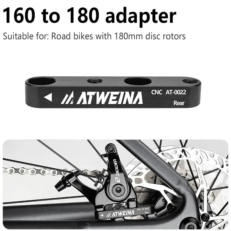 ATWEINA 160 to 180mm Disc Brake Adapter CNC Aluminum Alloy Front/Rear Conversion Bracket with Screws for Road Bike PowerGlide Motors & Accessories