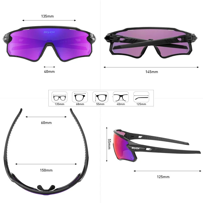 Polarized 3 Lens Men Women Fashion Cycling Fishing Sport Sunglasses 2025 MTB Road Bike Eyewear Motocross Goggles Bicycle Glasses