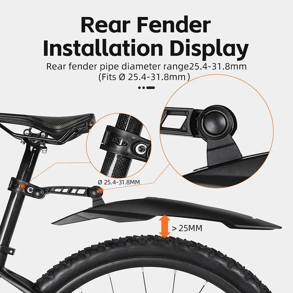WEST BIKING Bicycle Fenders 26/27.5/29 inch Mountain Bike Front Rear Tire Bike Mudguard Lengthen Wheel MTB Quick Release Fender PowerGlide Motors & Accessories