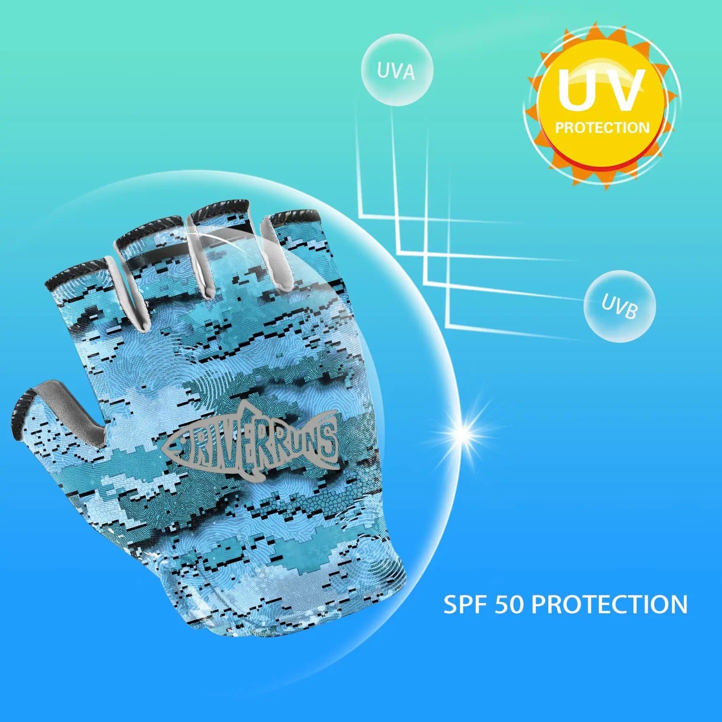 Fishing Gloves UPF50+ Sun Gloves Fingerless Fishing Gloves Lightweight Breathable Fishing Gloves Men for Kayaking Paddling