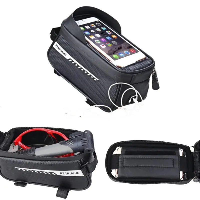 Bicycle Front Beam Bag Front Tube Cycling Bag Bicycle Waterproof Phone Case Holder Touchscreen waterproof Saddle Bag Accessories PowerGlide Motors & Accessories
