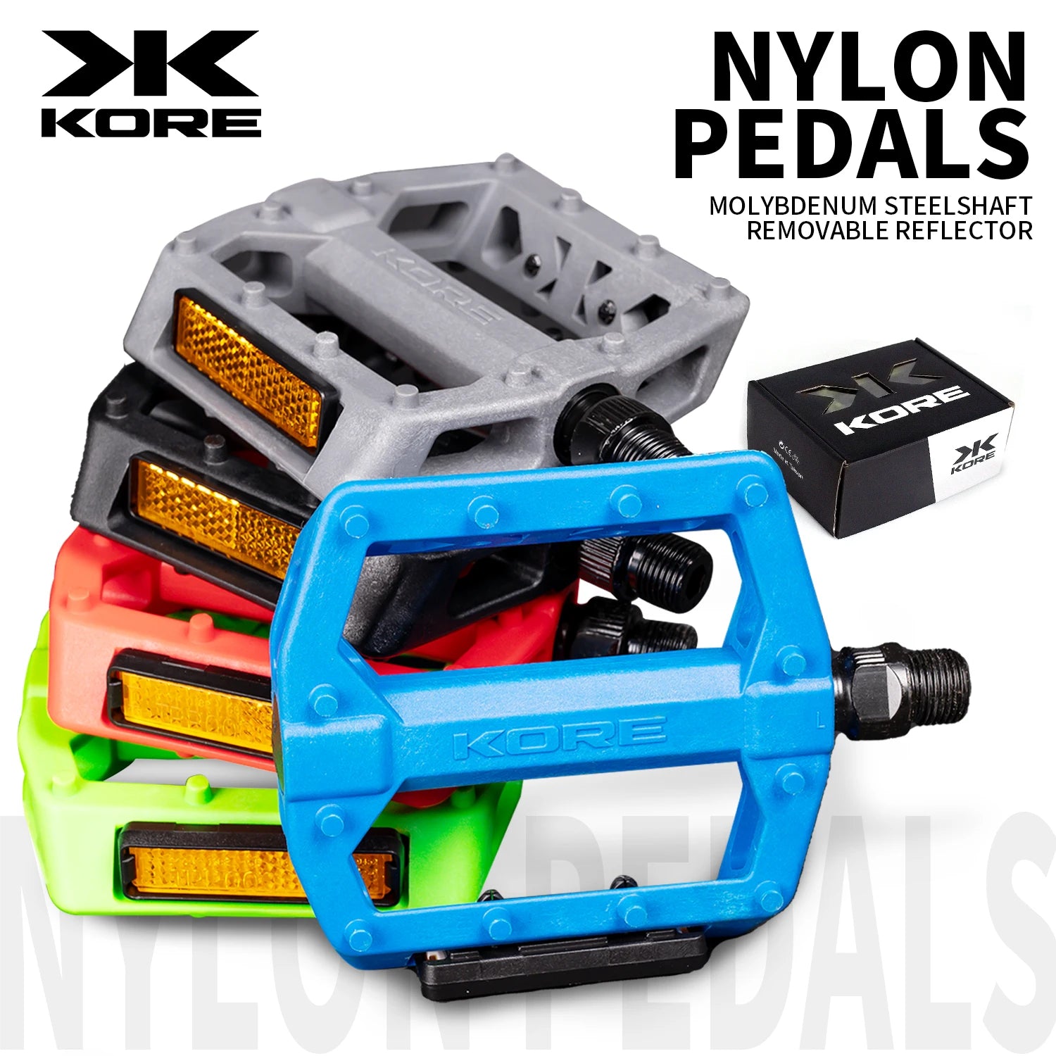 KORE MTB Road Bike Pedal Bearing Pedals Non-slip Folding Bicycle Fixed Gear Water Proof Nylon Downhill Ultra-Light for 14mm Part PowerGlide Motors & Accessories