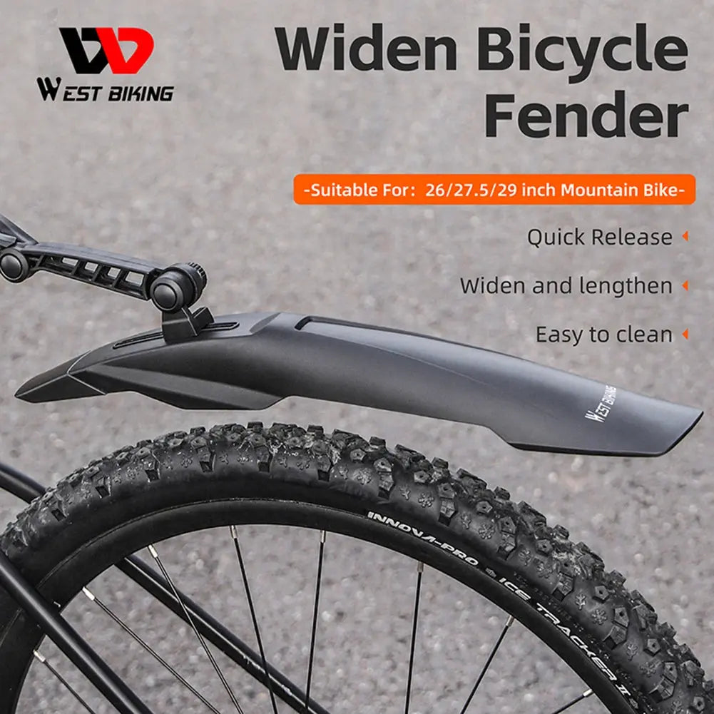 WEST BIKING Bicycle Fenders 26/27.5/29 inch Mountain Bike Front Rear Tire Bike Mudguard Lengthen Wheel MTB Quick Release Fender PowerGlide Motors & Accessories