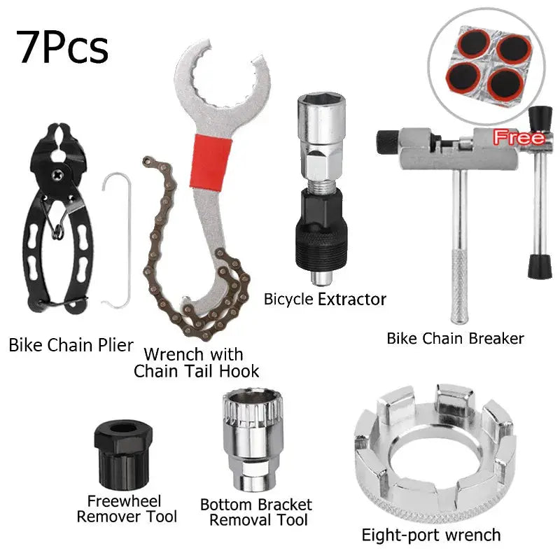 Bicycle Repair Tool Kits Flywheel Remover Cutter Chain Breaker Crank Puller Spoke Wrench MTB Road Bike Maintenance Tools Set PowerGlide Motors & Accessories