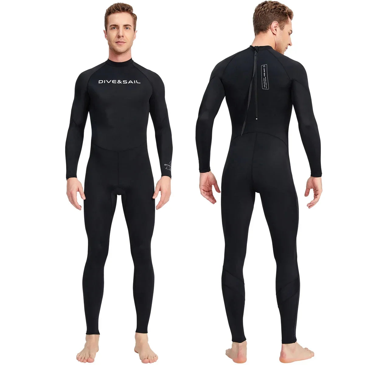 Men Long Sleeve Quick Dry Swimming Suit Adult Nylon Uv Protection Snorkeling Surfing Wetsuit Water Sports One-piece Diving Suit