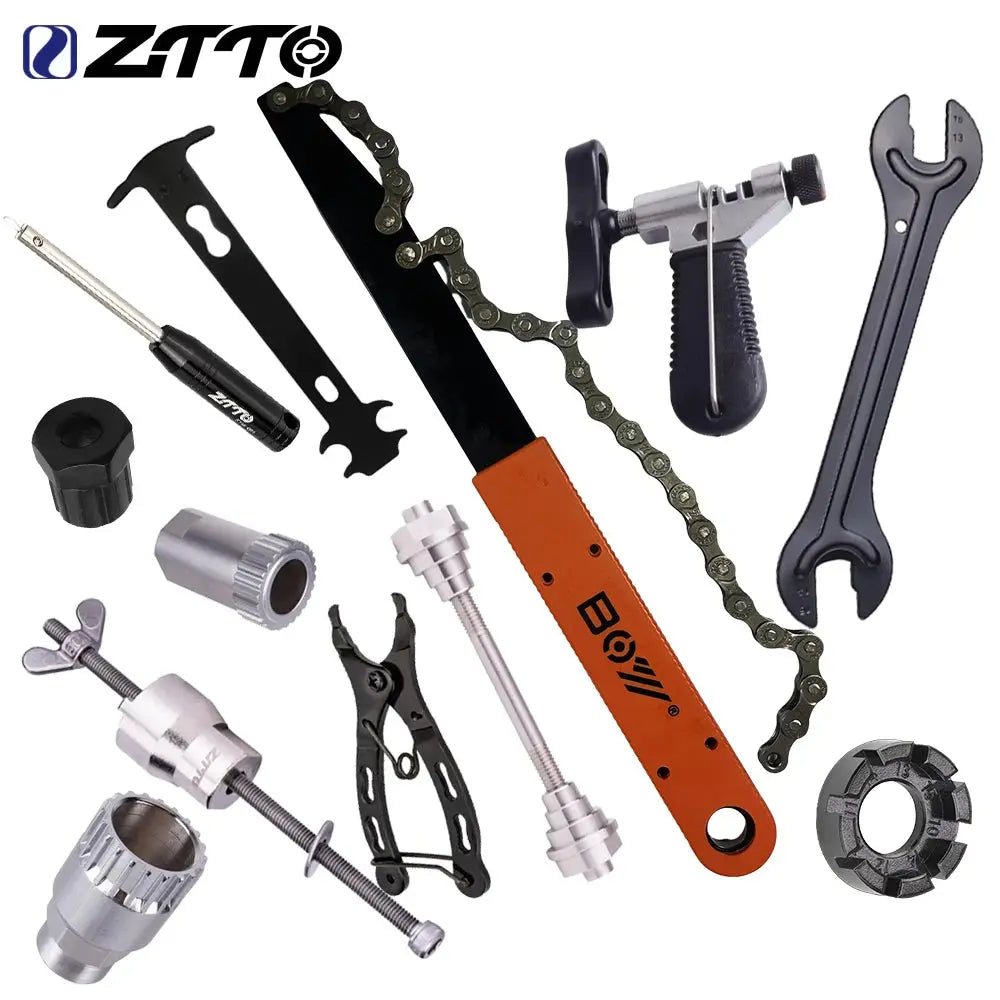 ZTTO Bicycle Tool Cycling Chain Cutter Checker Chainwheel Tool BB Tool Wheel Hub Tool Star Ratchet Spoke Tool Bike Fork Wrench PowerGlide Motors & Accessories