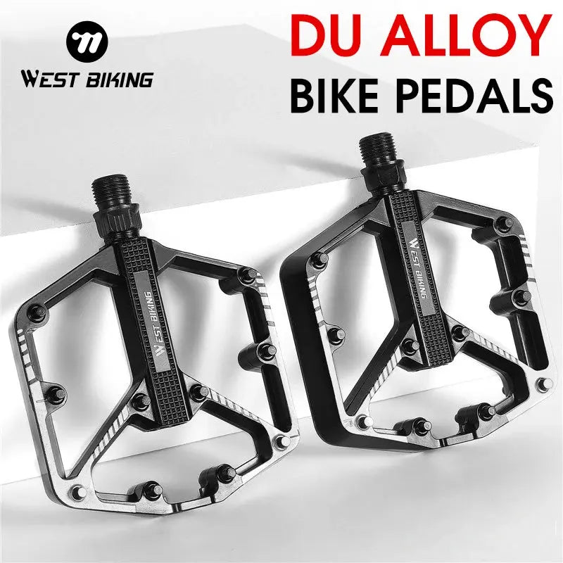 WEST BIKING DU Bearing Bicycle Pedal Anti-slip Cycling Pedal Ultralight Aluminum Alloy MTB Road Bike Pedal Bike Accessories PowerGlide Motors & Accessories