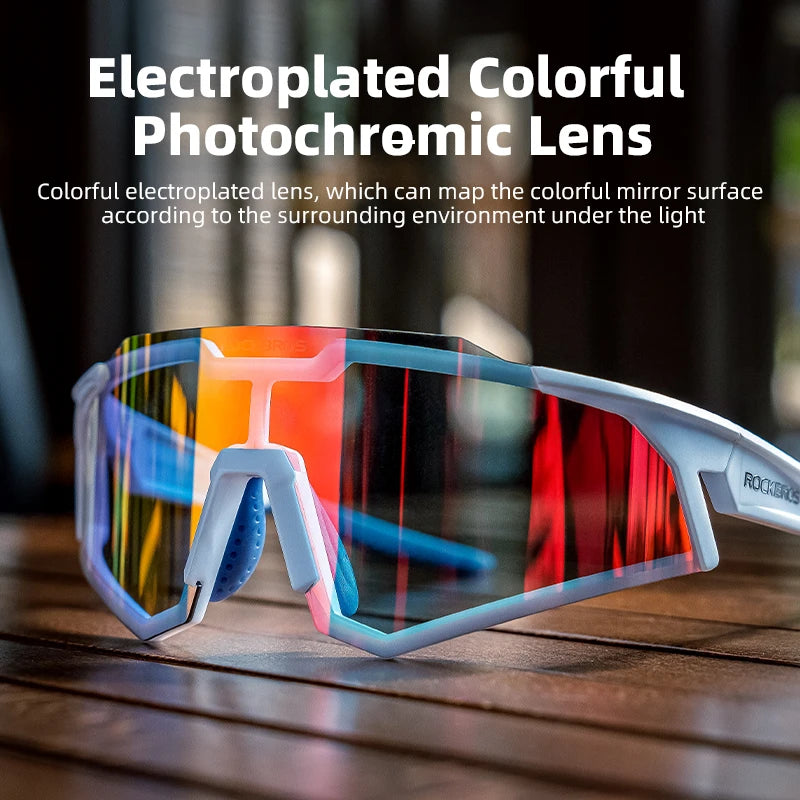 ROCKBROS Bicycle Glasses Photochromic / Polarized Lens Bike Sunglasses Eyewear Sun Protect Sports MTB Road Adult Cycling Glasses