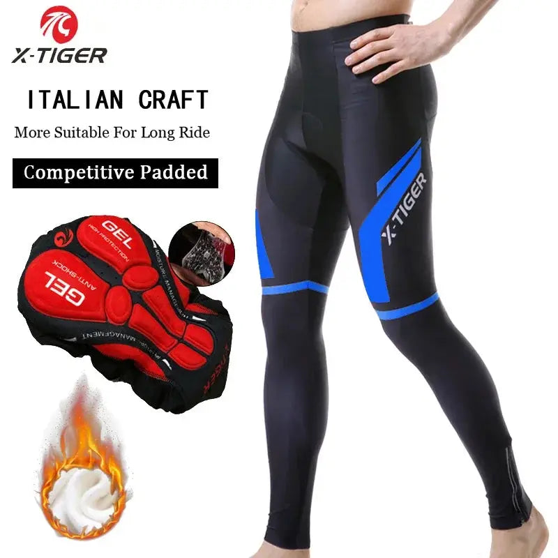 X-Tiger Keep Warm Cycling Bib Trousers Winter Thermal Mountain Bike Pants Bicycle Tights Coolmax 5D Gel Pad Cycling Bib Pants PowerGlide Motors & Accessories