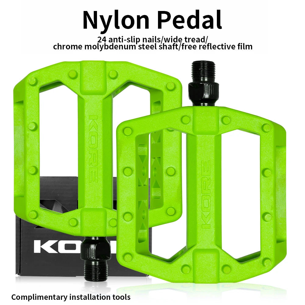 KORE MTB Road Bike Pedal Bearing Pedals Non-slip Folding Bicycle Fixed Gear Water Proof Nylon Downhill Ultra-Light for 14mm Part PowerGlide Motors & Accessories