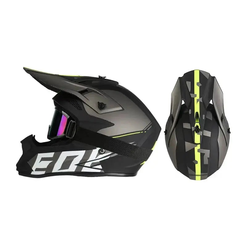 Off road motorcycle helmet rally downhill full helmet riding with goggles suitable for all seasons for men women and children PowerGlide Motors & Accessories