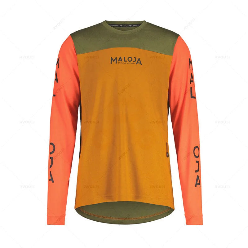 Maloja-Motocross Jersey for Men, MTB Shirt, Downhill Jersey, Enduro Cycling, Mountain Santa DH, Motorcycle