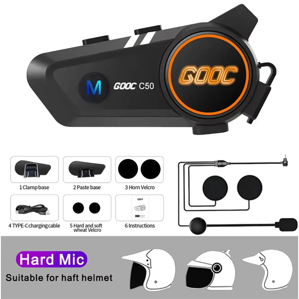Bluetooth 5.3 Helmet Headset Wireless Hands-free Call Phone Kit Motorcycle Waterproof Earphone MP3 Music Player Speaker for Moto PowerGlide Motors & Accessories